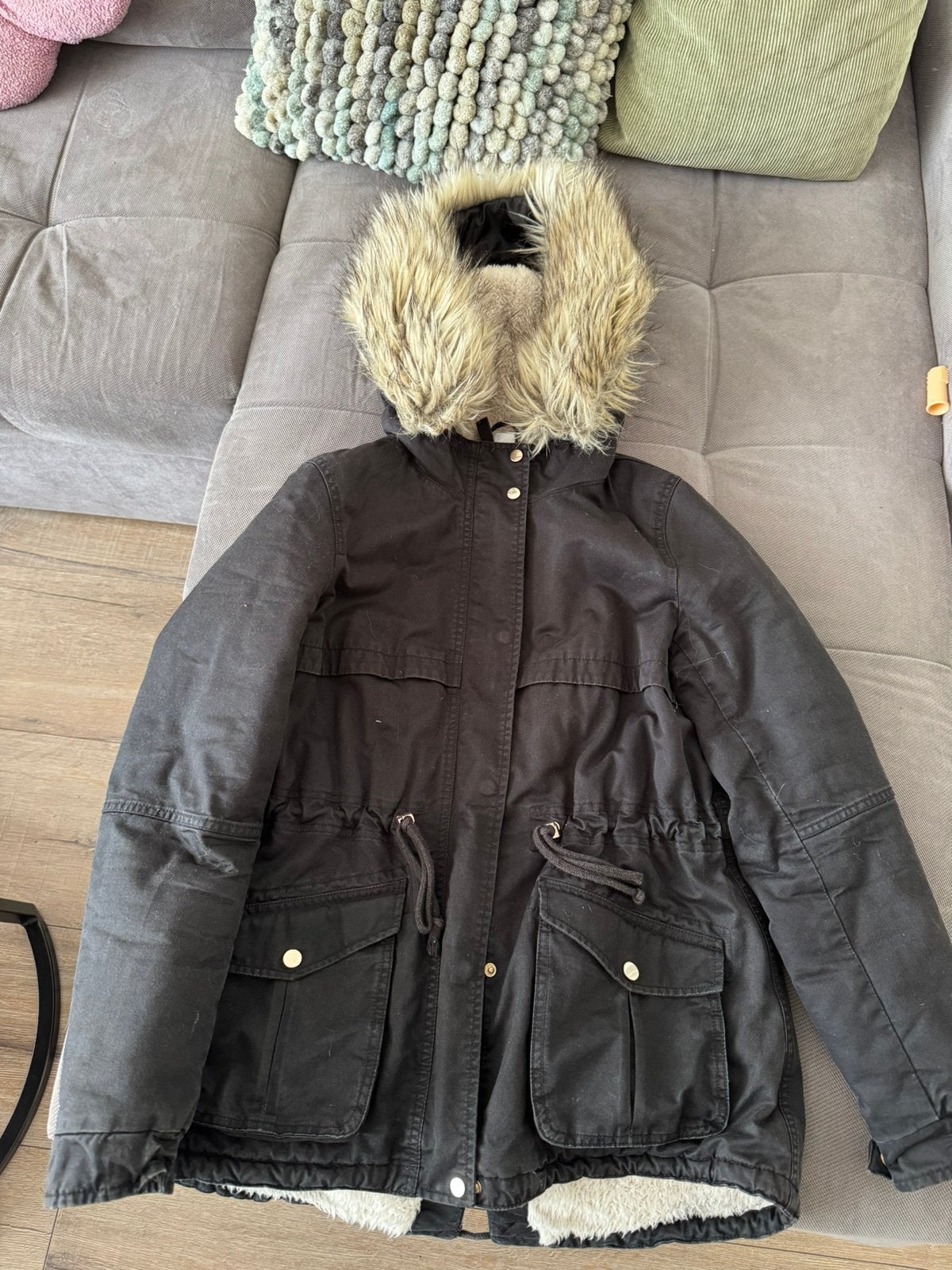 Winterjas, Ophalen, Zo goed als nieuw, Maat 38/40 (M), Zwart