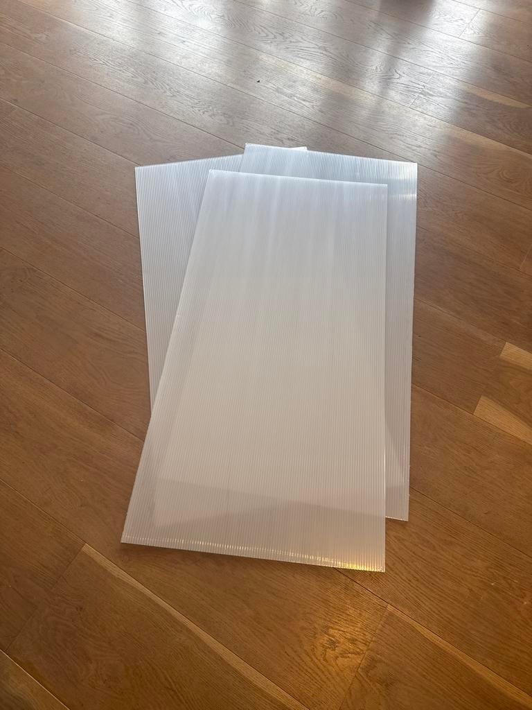 3 Nieuwe polycarbonaat platen voor kas (60,5 x 121 cm), Tuin en Terras, Ophalen, Polycarbonaat, Nieuw