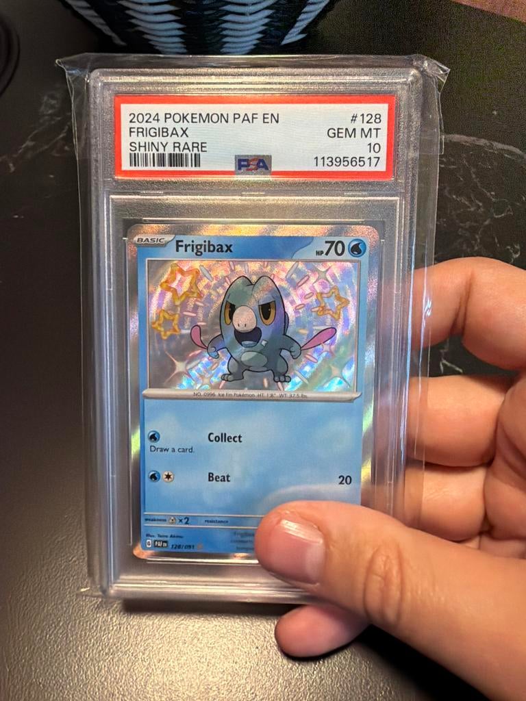 Frigibax Shiny Rare Pokémon kaart PSA 10, Ophalen of Verzenden, Zo goed als nieuw, Losse kaart, Foil