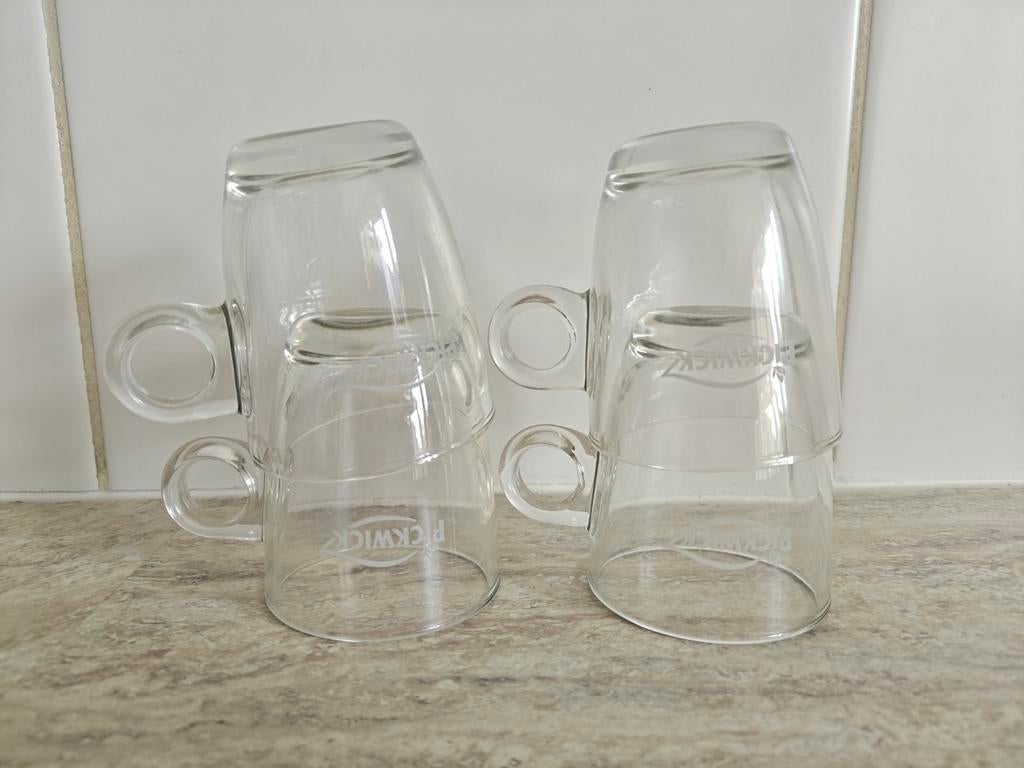 Pickwick theeglazen 4x, Huis en Inrichting, Keuken | Servies, Ophalen, Glas of Glazen, Overige stijlen, Glas