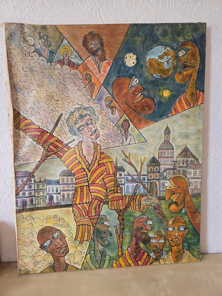 Schilderij Spaanse kunstenaar 1993, Ophalen of Verzenden