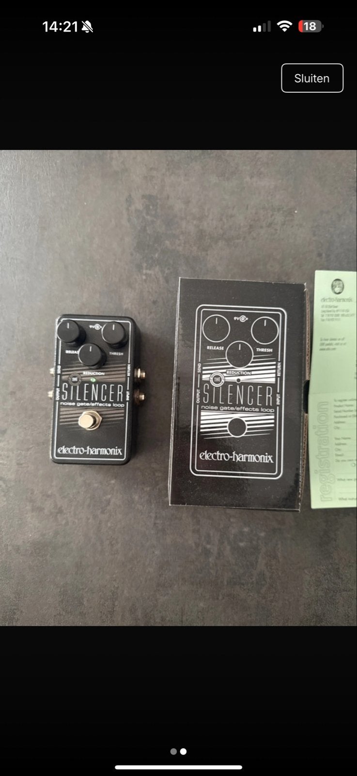 Electro-Harmonix Silencer Noise Gate/Effects Loop, Muziek en Instrumenten, Ophalen, Zo goed als nieuw, Overige typen