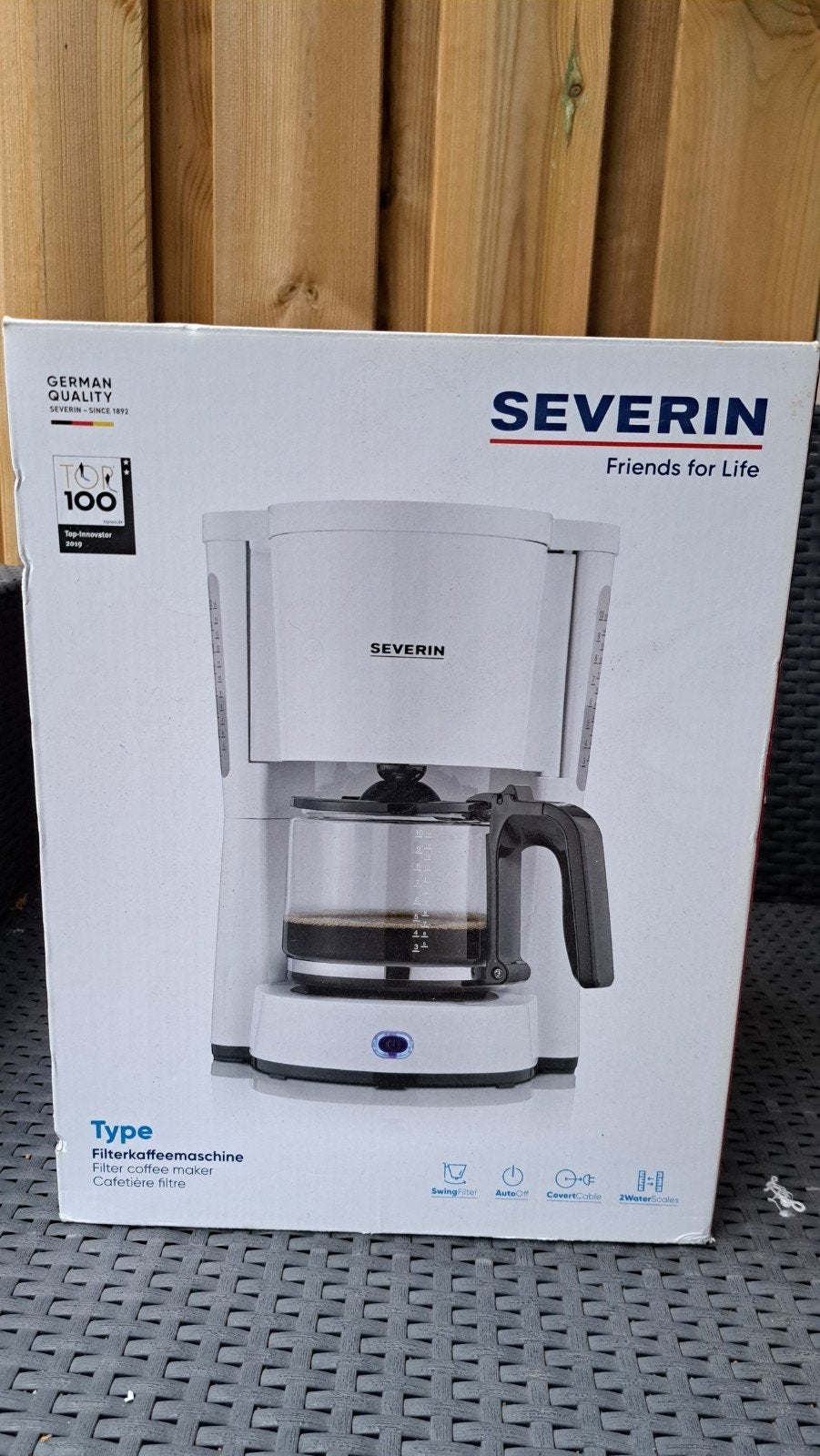 Severin Filterkoffiezetapparaat - Wit, Nieuw in Doos, Ophalen, 10 kopjes of meer, Gemalen koffie, Koffiemachine