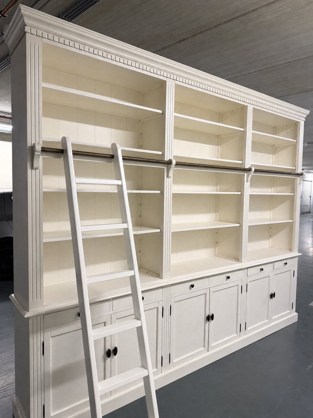 Grote Landelijke Boekenkast met Bibliotheek ladder - 3M, Met deur(en), 200 cm of meer, Pakhuis Zuidwest, Ophalen of Verzenden