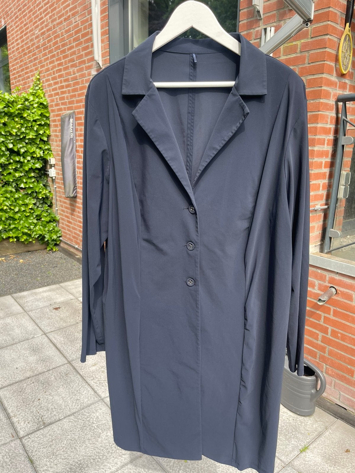 Plus Basics plusbasics long blazer maat 50 navy, Verzenden, Zo goed als nieuw, Blauw, Jasje of Colbert