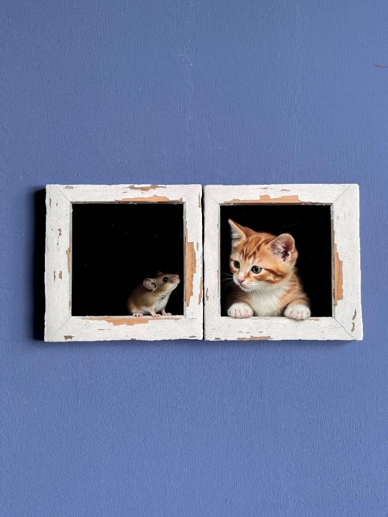 Tegels Tweeluik Kat & Muis, Verzenden