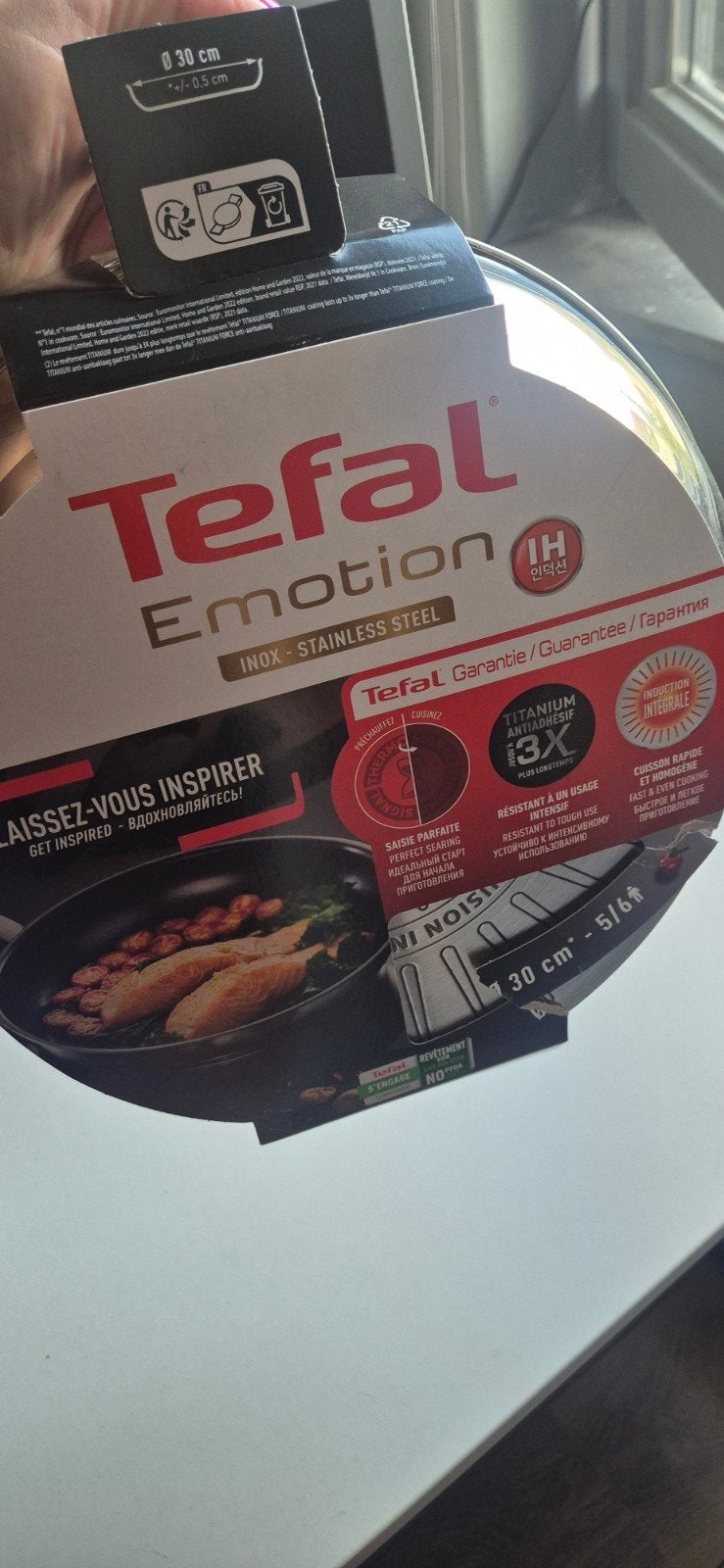 Tefal Emotion Koekenpan 30 cm - RVS met antiaanbaklaag, Koekenpan, Tefal, Nieuw, Ophalen of Verzenden