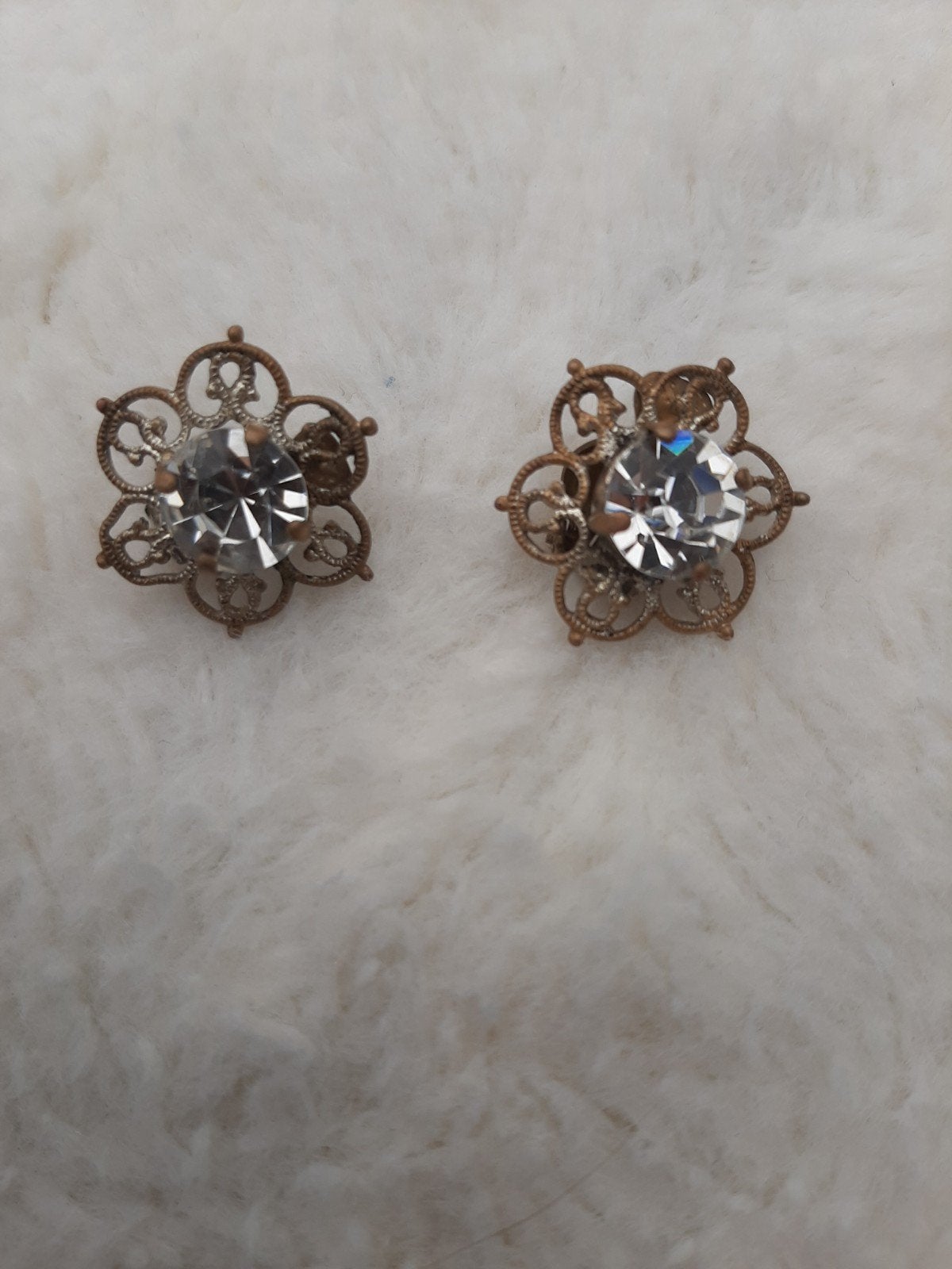Vintage Oorbellen met Strass Steentjes, Ophalen of Verzenden, Overige materialen, Met strass