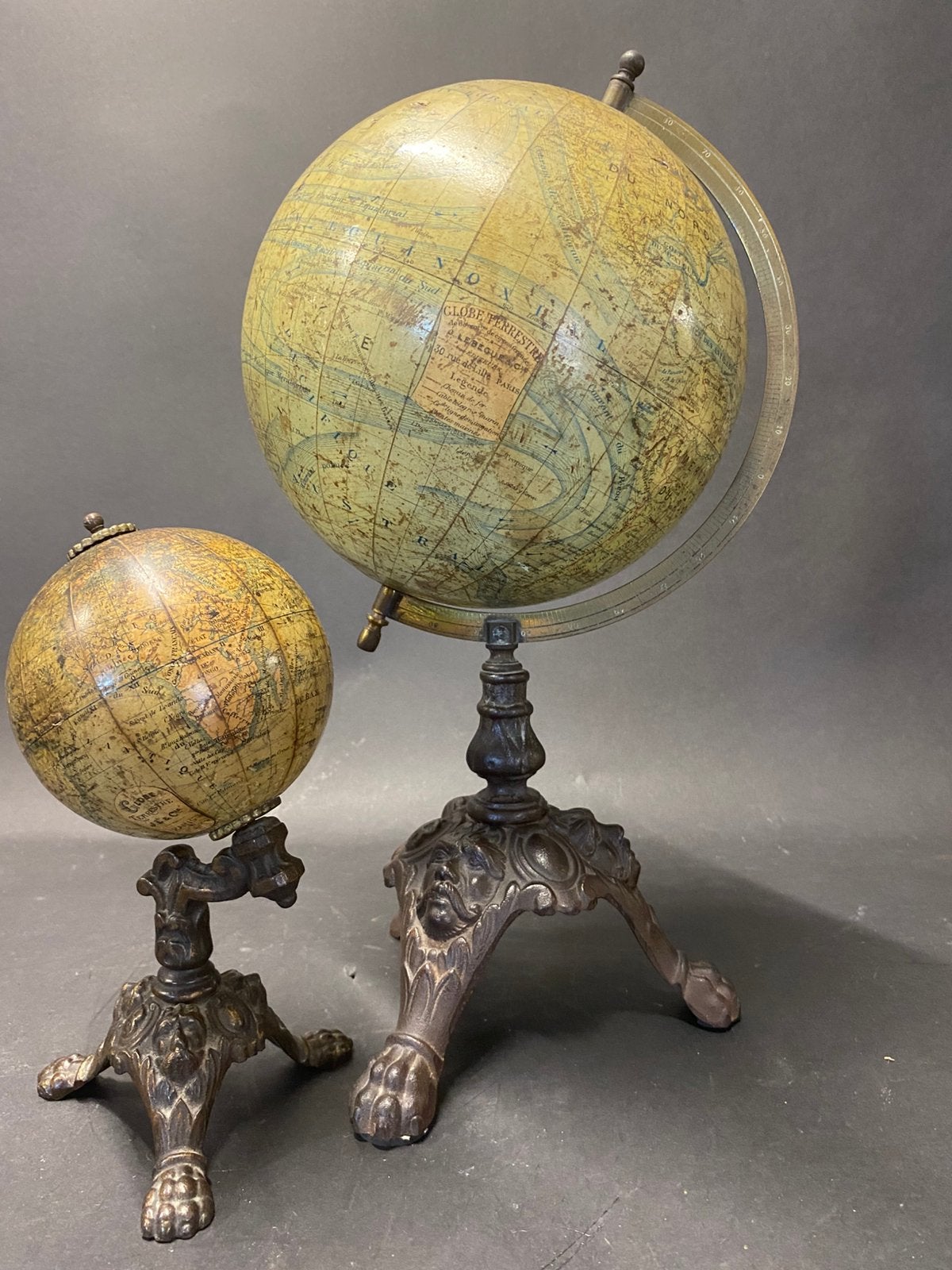 1880 Globe voet Terrestre Paris, Ophalen of Verzenden