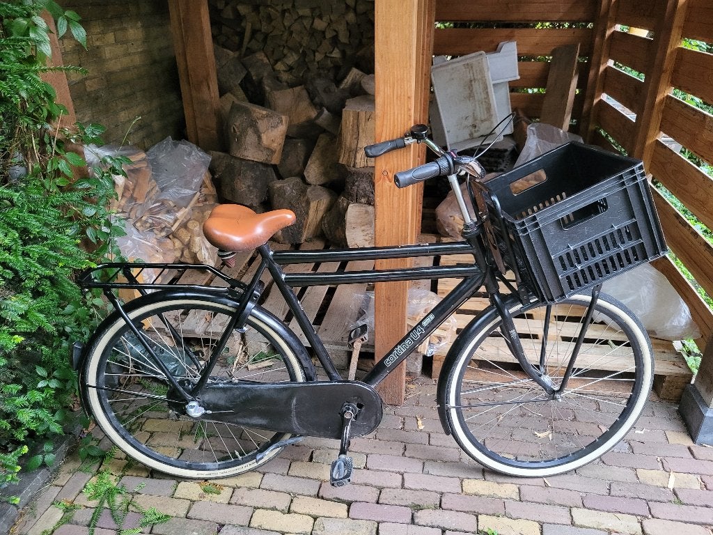 Fiets met krat in prima staat, Terugtraprem, Gebruikt, Versnellingen, Ophalen