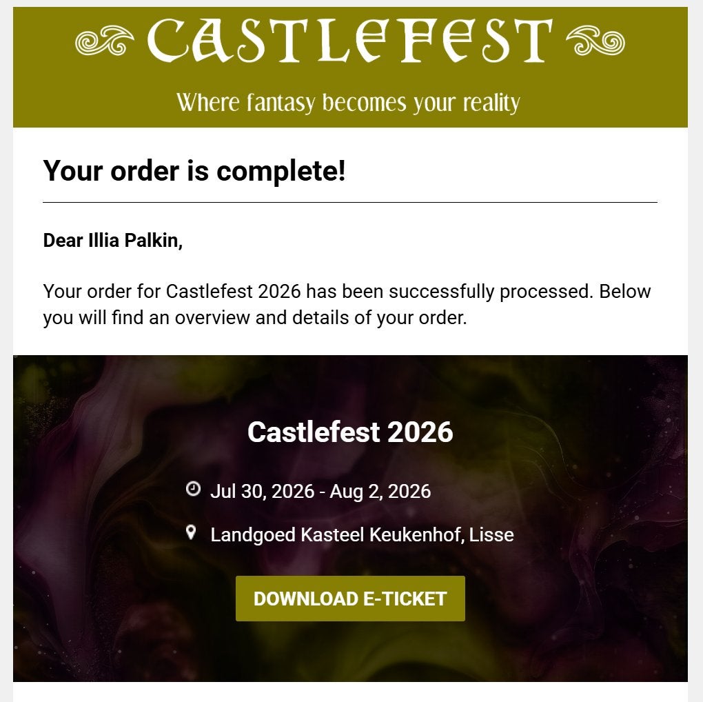Castlefest 2026 2x tickets, Saturday, Twee personen