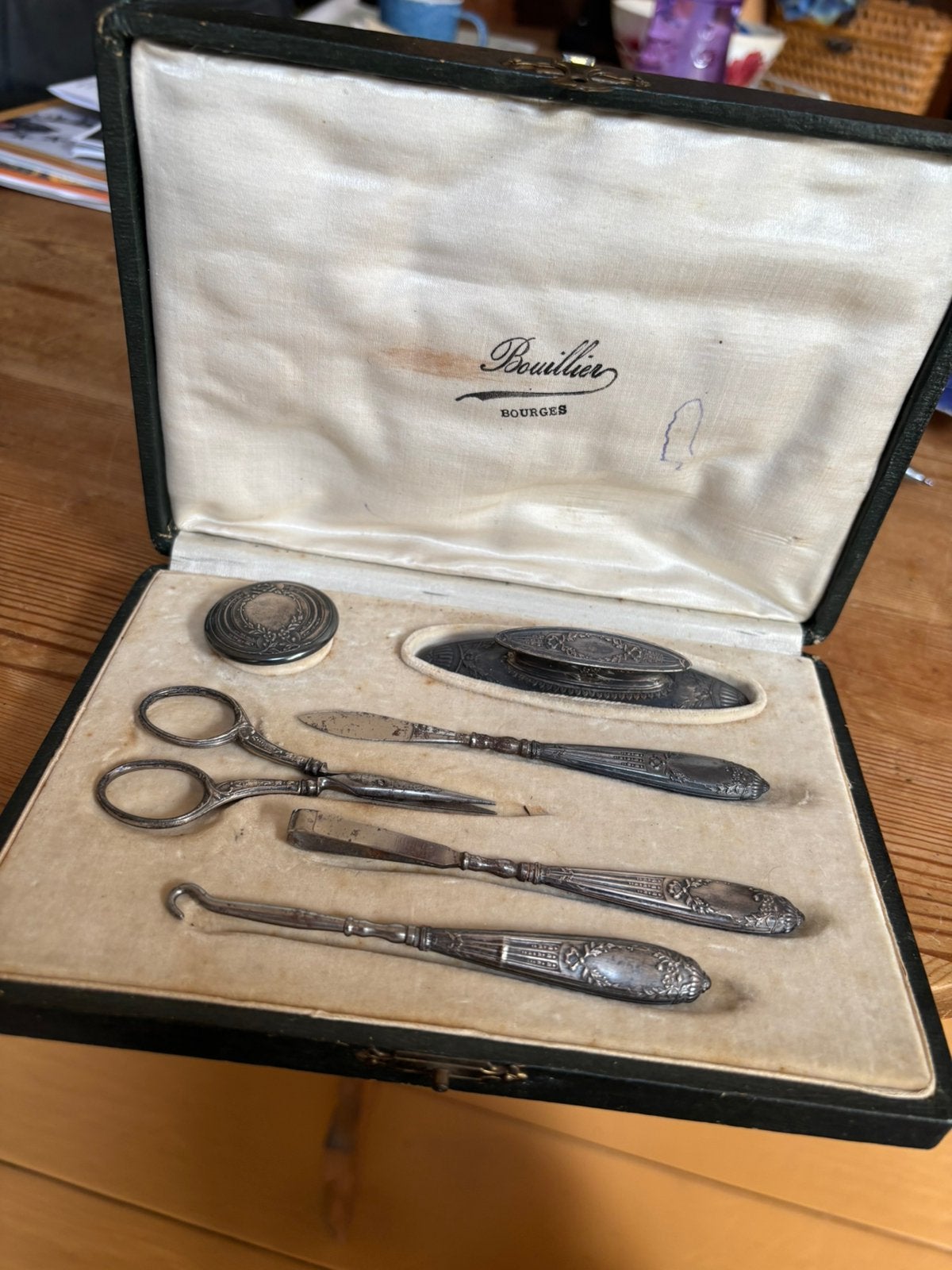 Antieke Manicure Set - Napoleon IIl,Frankrijk zilver, Ophalen of Verzenden