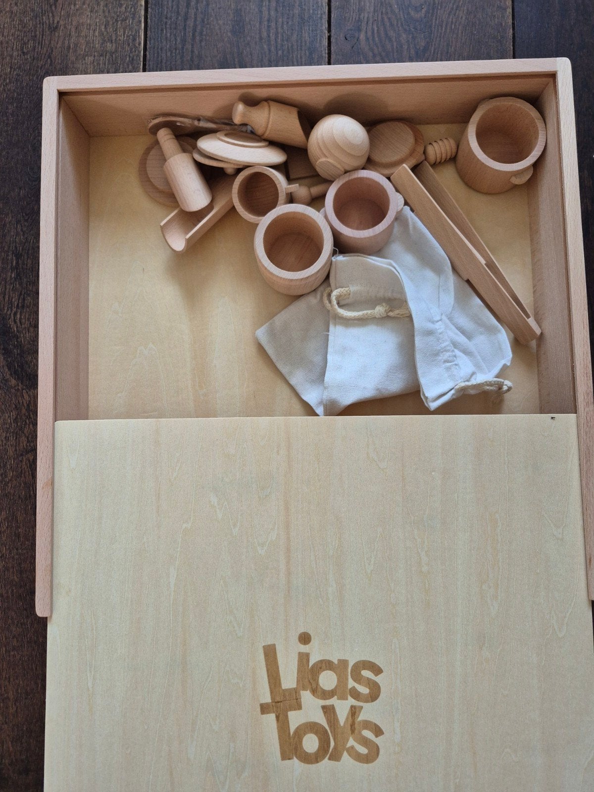 Houten Montessori Sensorische Speelbak XL met Accessoires, ., Overige typen, Nieuw, Ophalen of Verzenden