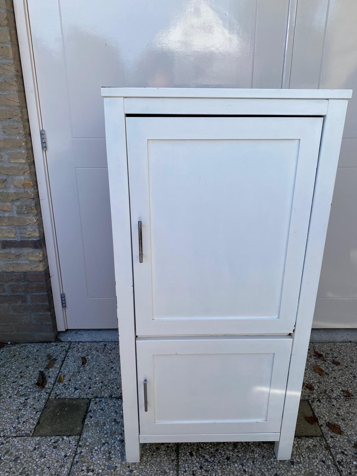 Witte  massief houten kledingkast, Gebruikt, Modern, 25 tot 50 cm, Overige houtsoorten