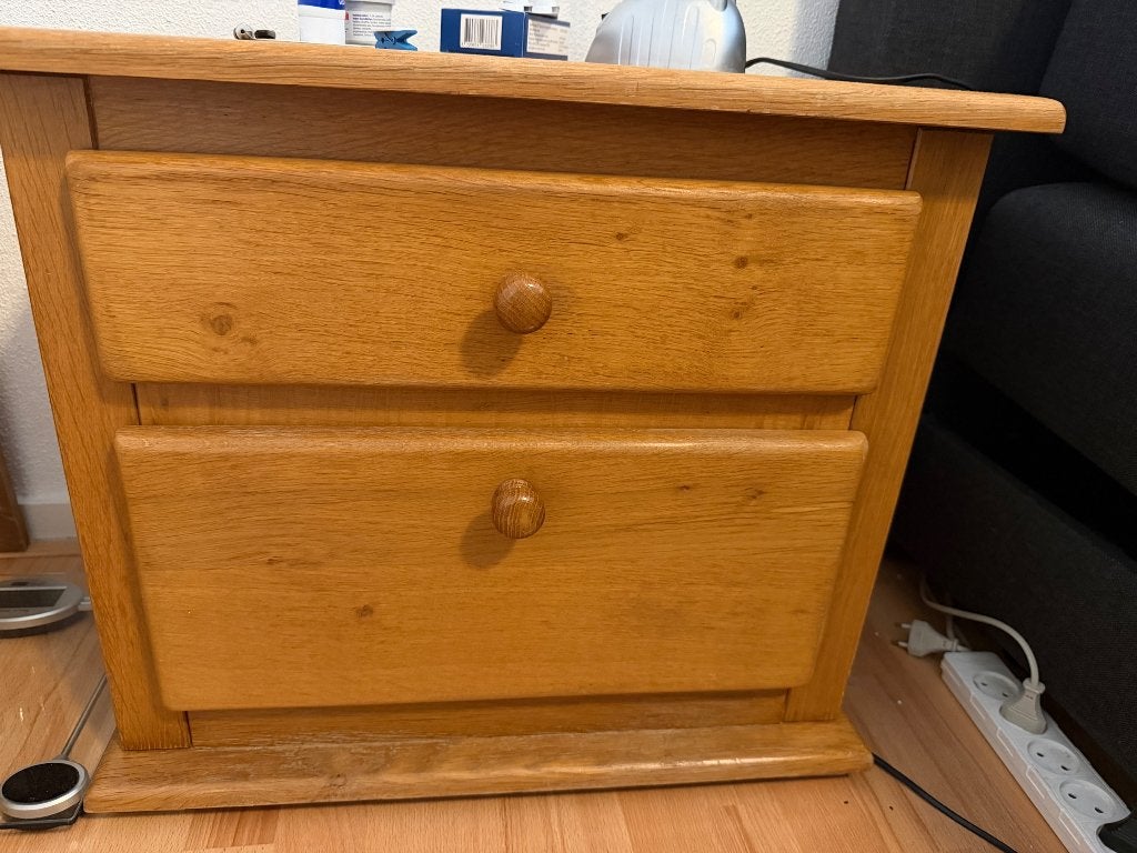 Blank eiken kastje, Ophalen, Gebruikt, Eikenhout, 50 tot 100 cm
