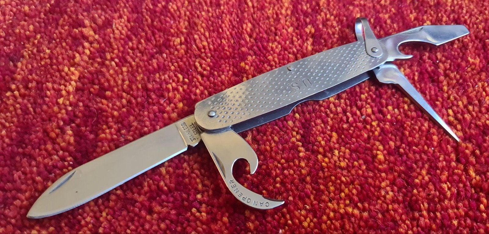 Vintage US Militair Zakmes - RVS Multi-tool, Ophalen of Verzenden