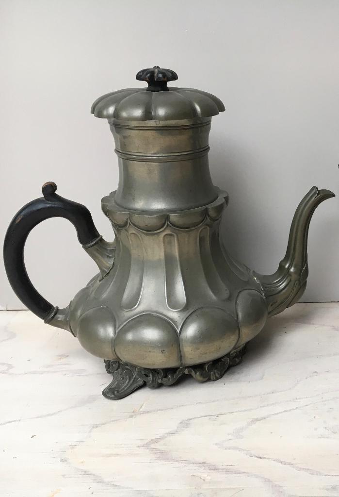 Tinnen koffiekan Shaw & Fischer, Sheffield, Antiek en Kunst, Ophalen of Verzenden