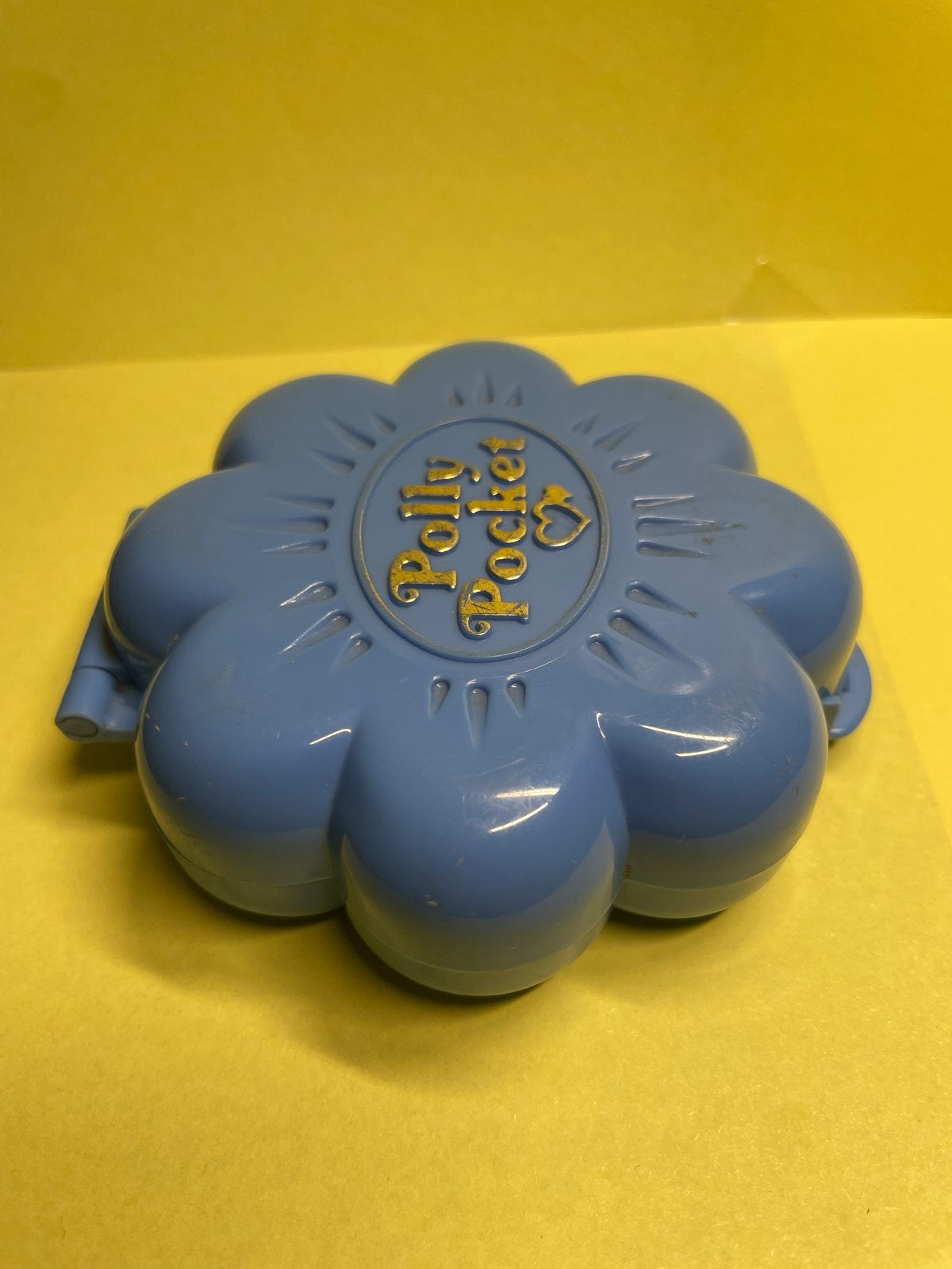 Vintage Polly Pocket Blauwe bloem Compact - Parijs, Ophalen of Verzenden, Gebruikt