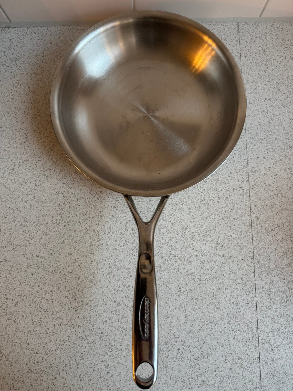 Demeyere Proline 7 Pan 24cm TriplInduc Belgie chef grade, Ophalen of Verzenden, Zo goed als nieuw, Rvs, Stapelbaar