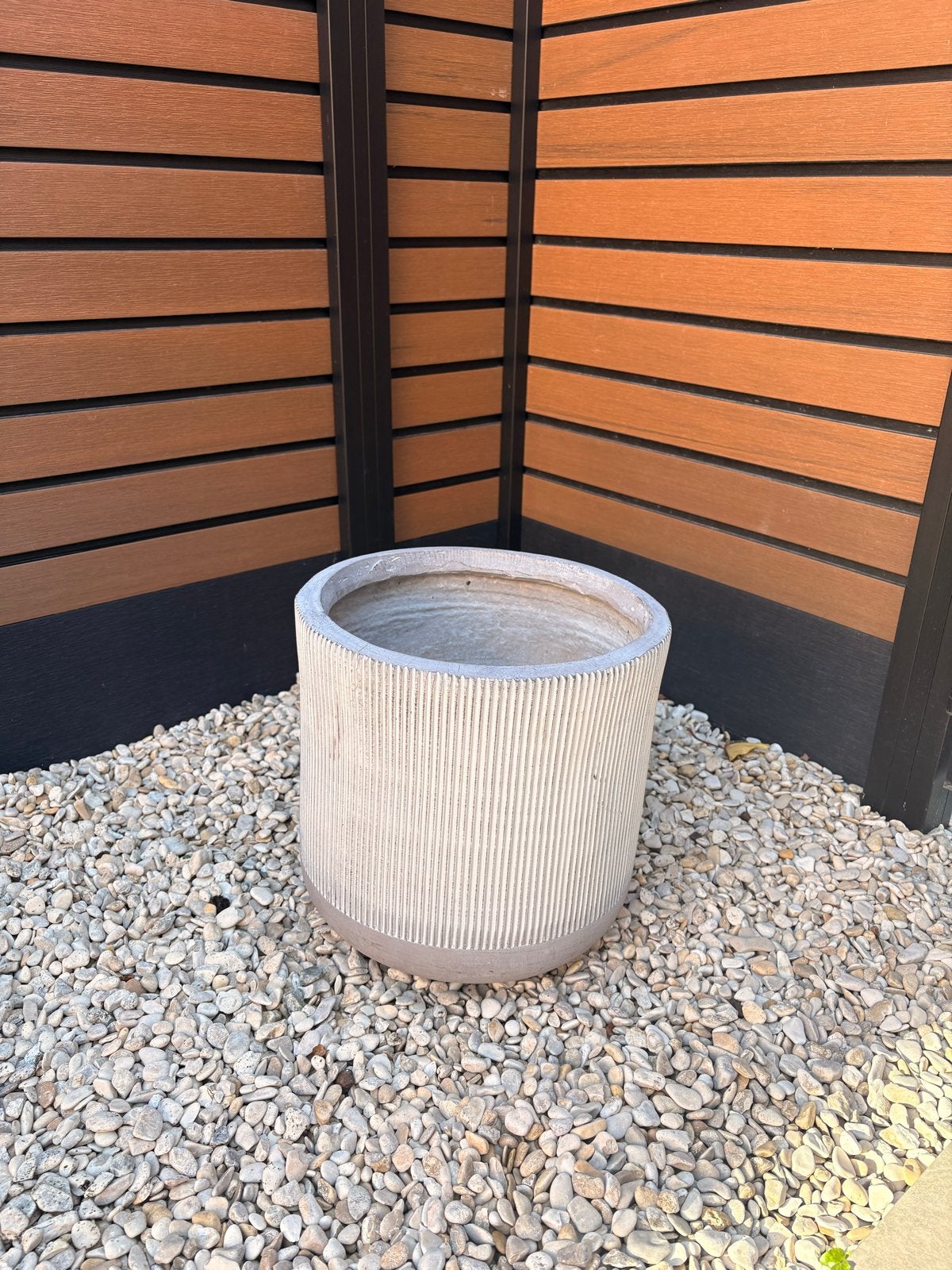Grijze geribbelde pot, Gebruikt, Minder dan 30 cm, Minder dan 60 cm, Rond