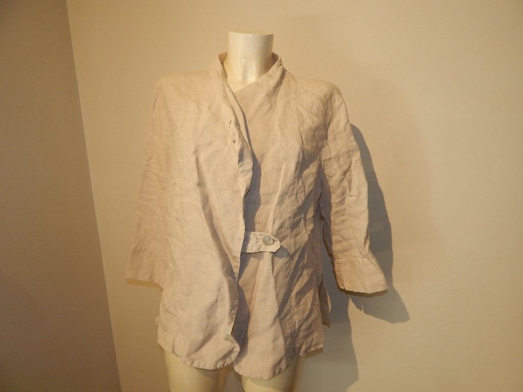 Oska linnen jasje overslag model beige zand tint L
