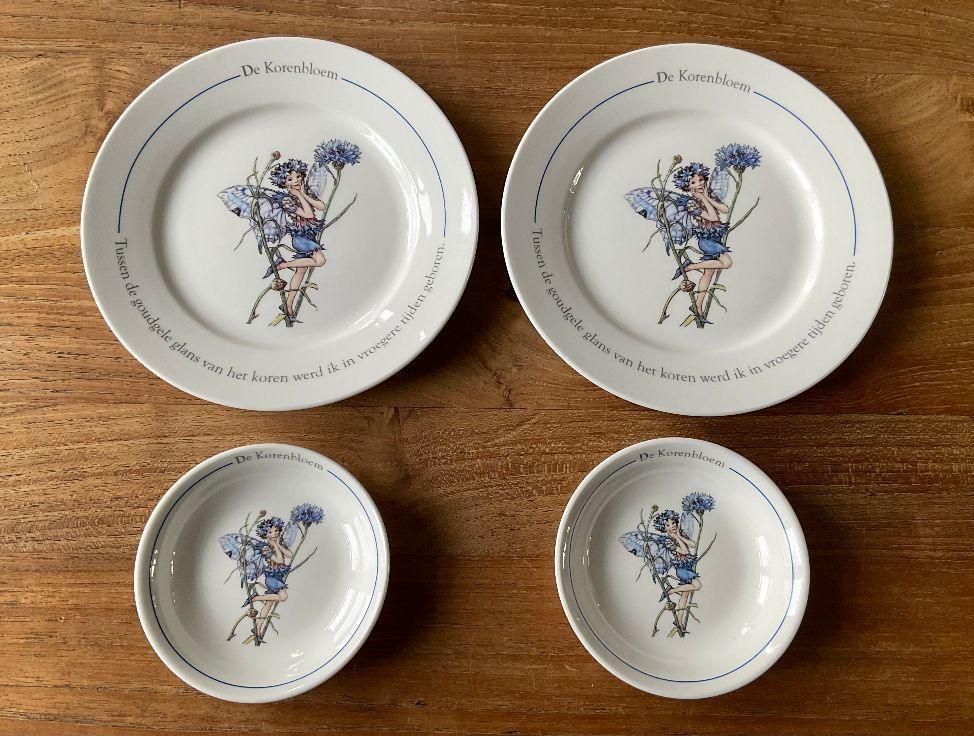 Flower Fairies Cicely Mary Barker 4x servies korenbloem fee, Huis en Inrichting, Nieuw, Ophalen of Verzenden, Bord(en), Overige stijlen