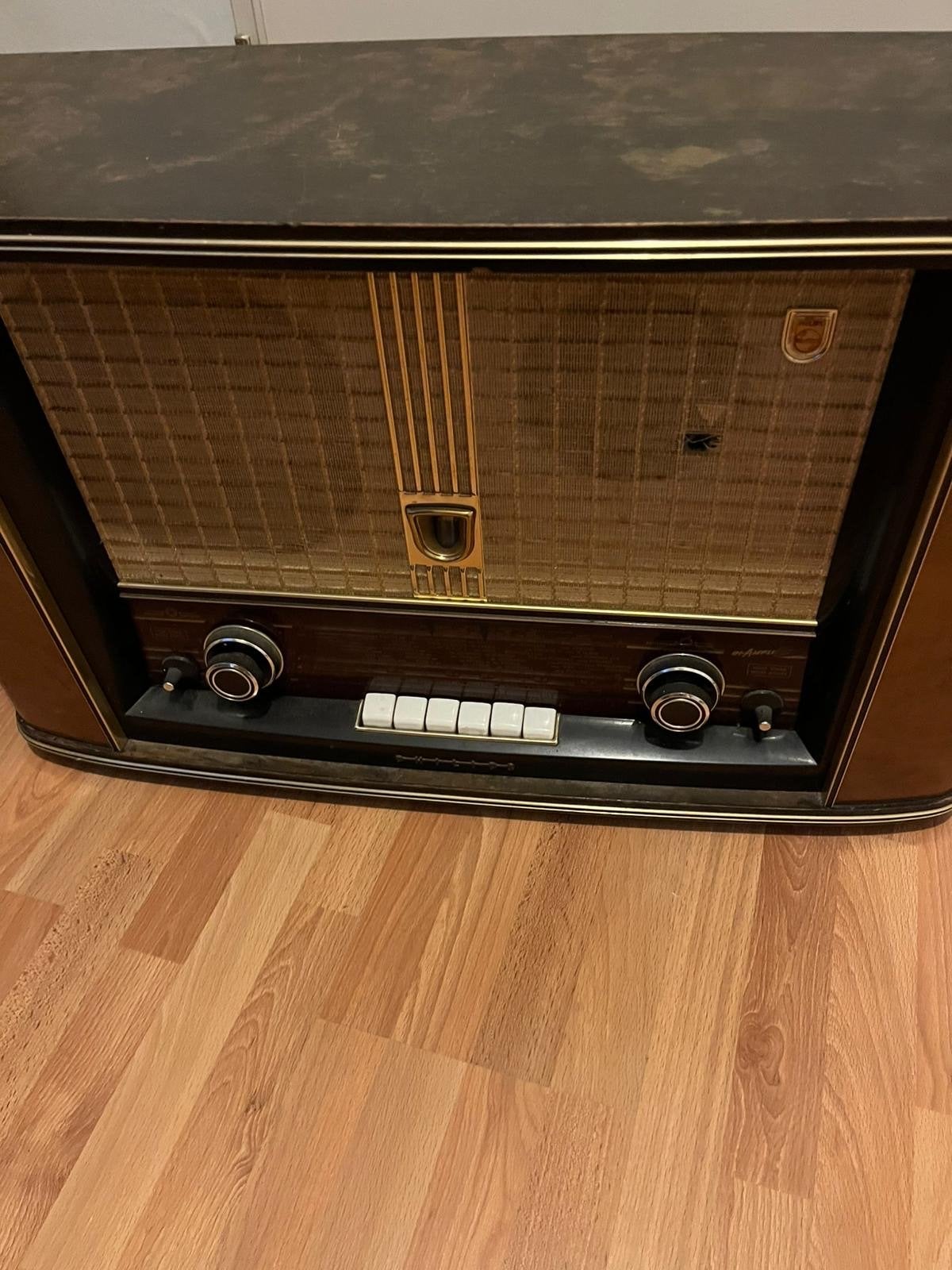 Vintage Philips buizenradio - Jaren '50/'60, Audio, Tv en Foto, Radio's, Ophalen, Gebruikt, Radio