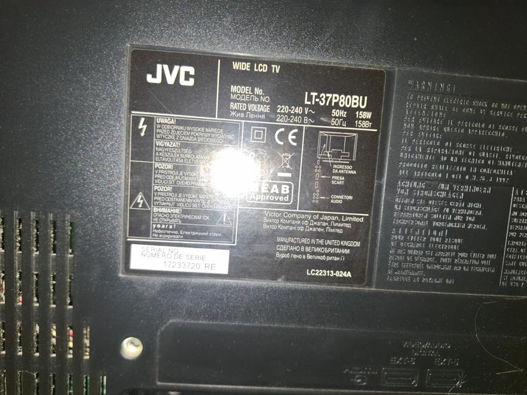 JVC LT-37P80BU LCD TV - 37 inch 50Hz, Overige merken, Gebruikt, LCD, 100 Hz