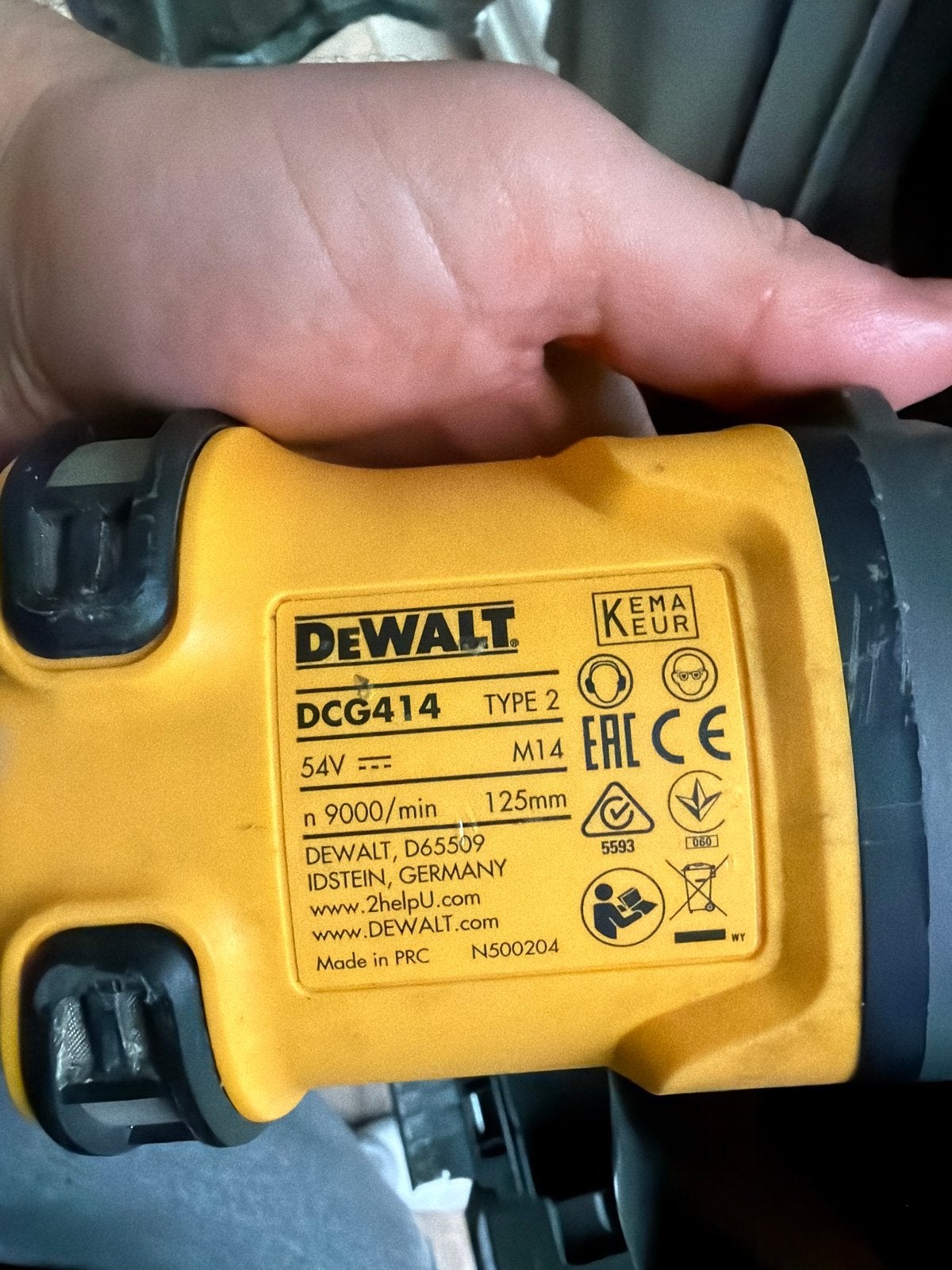 DeWalt DCG414 Haakse Slijpmachine 54V XR Flexvolt, Ophalen, Gebruikt, 1000 watt of meer, Haakse handslijpmachine