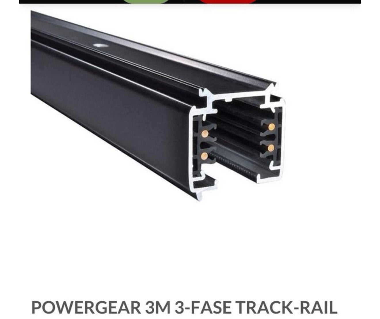 3-Fase rail merk powergear Zwart  300cm 27.50 !!! Per stuk, Metaal, Overige merken, Zwart, Nieuw