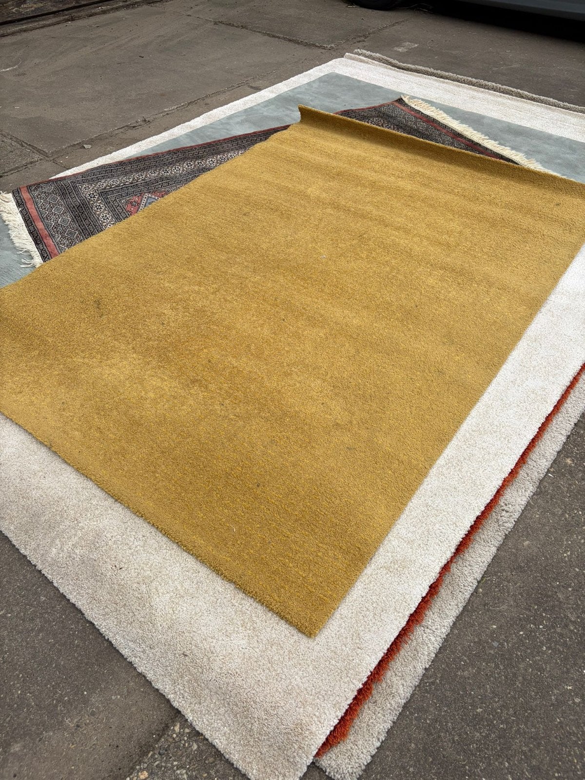 IKEA Langsted vloerkleed geel 133x195cm, Ophalen, Gebruikt, 150 tot 200 cm, Rechthoekig