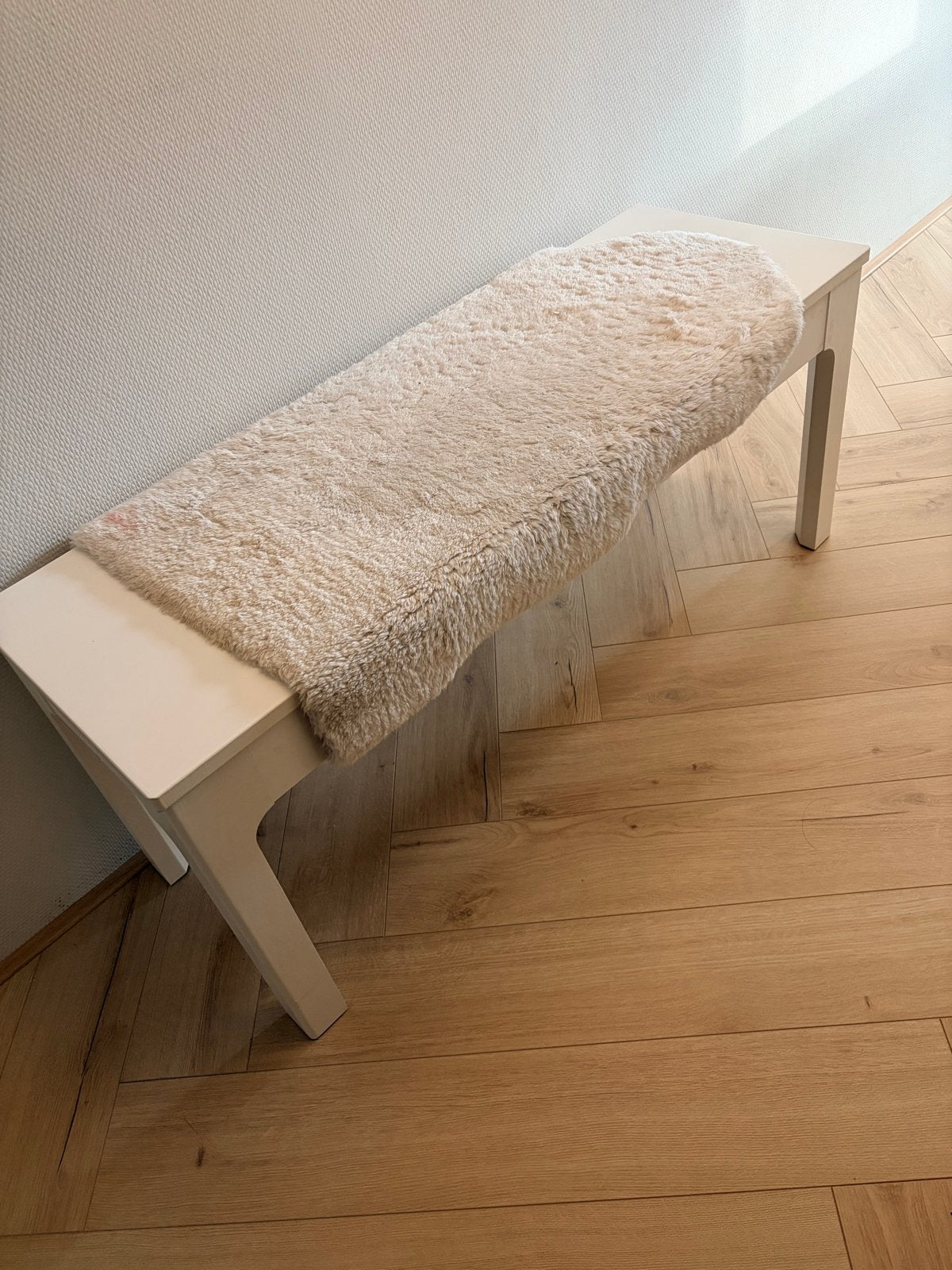 Witte kaptafel bankje - IKEA MALM compatibel, Ophalen, Gebruikt, Stoel