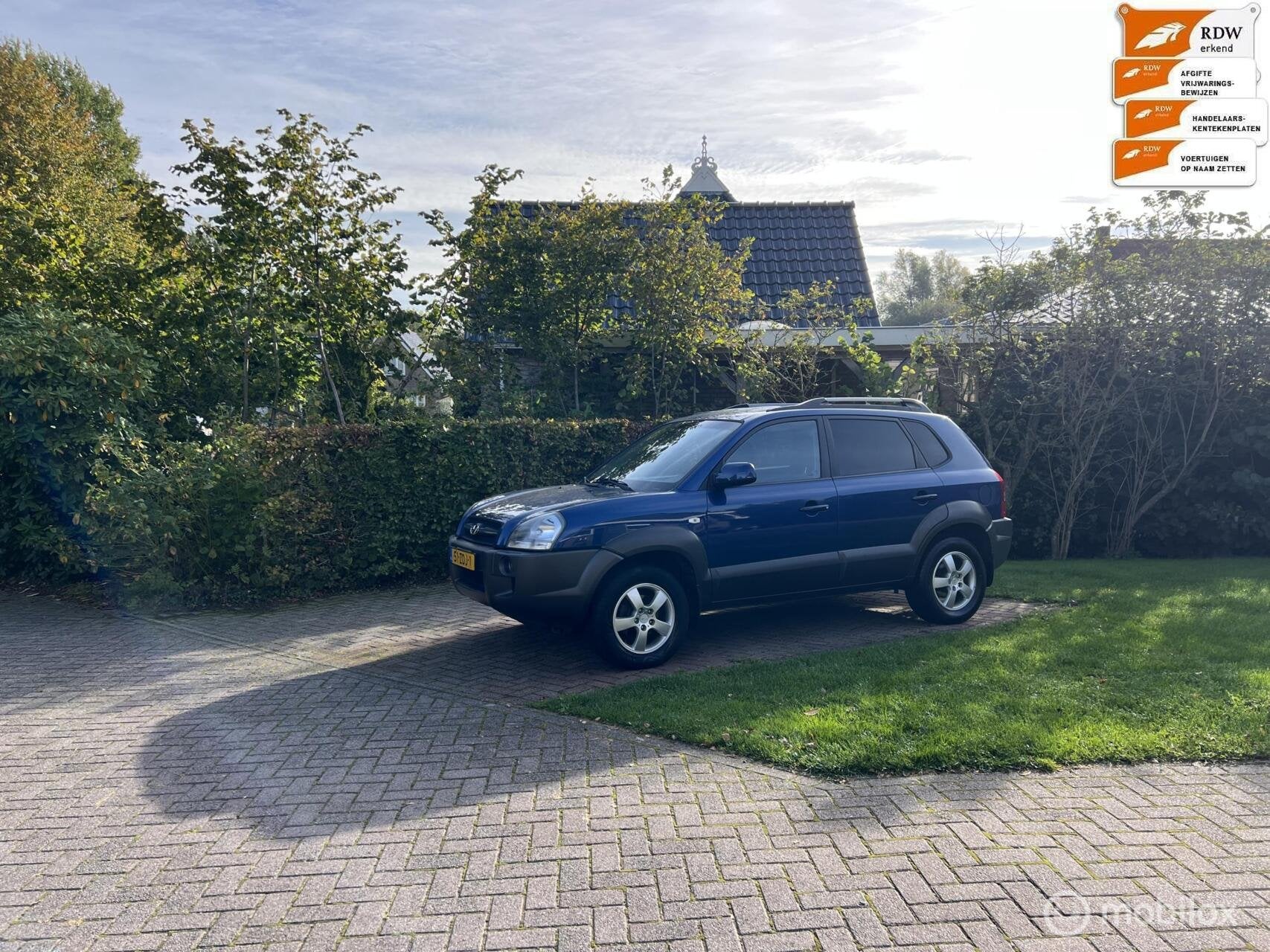 Nette Hyundai Tucson 2.0i Active bj 2007 nwe d-riem, Auto's, Verwarmde buitenspiegels, Gebruikt, 4 cilinders, Blauw