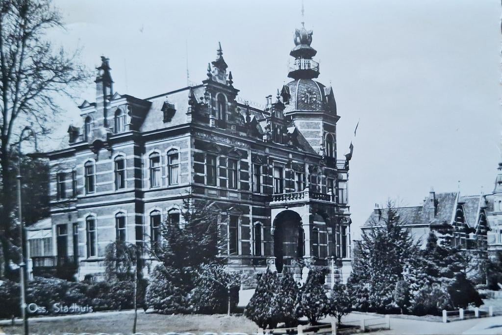 Fotokaart Oss - Stadhuis - 1961, Ophalen of Verzenden, 1960 tot 1980, Gelopen, Noord-Brabant