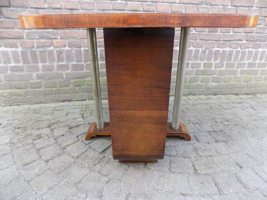 Art deco salontafel eiken twintiger jaren vintage brocante, Huis en Inrichting, Ophalen, Gebruikt, 100 tot 150 cm, 50 tot 100 cm