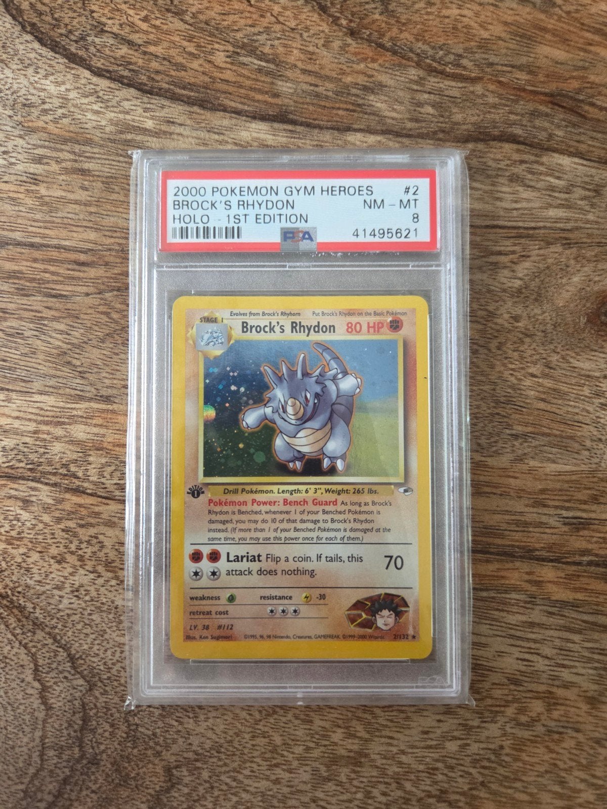 Pokémon Brock's Rhydon Holo 1st Edition #2 PSA 8 NM-MT – Gym, Ophalen
