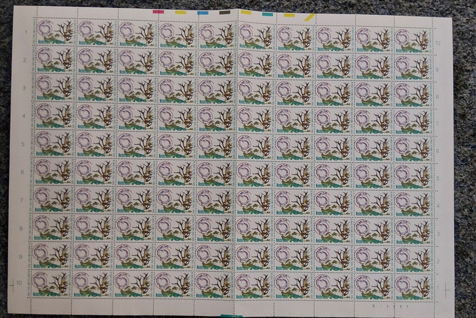 1985 postzegels Nvph cat.131322/23 vel van 100 + plaatfout, Postzegels en Munten, Verzenden, Na 1940, Postfris