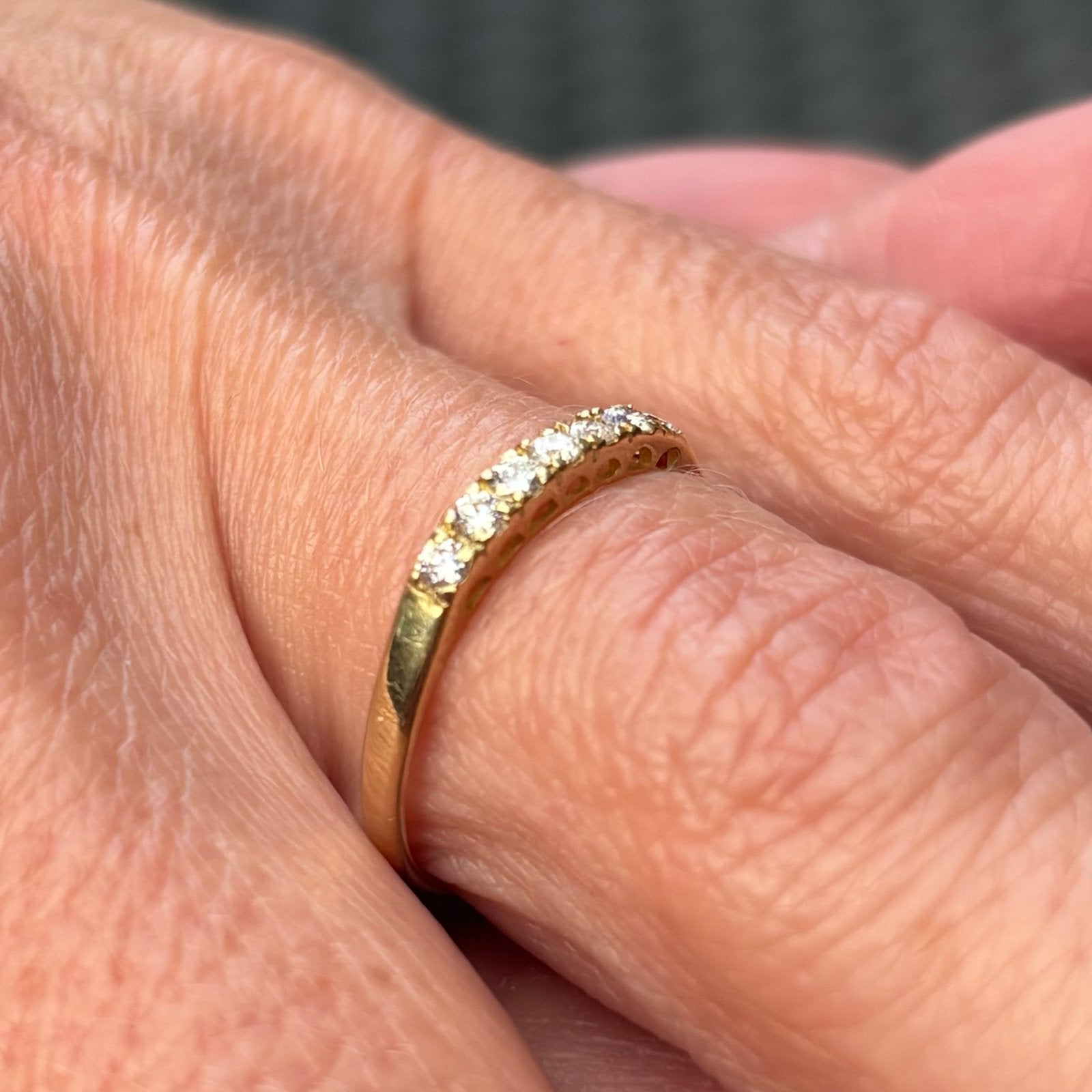 18K (750) Gouden Ring met Moissanite, 18 tot 19, Ophalen of Verzenden, Zo goed als nieuw, Met edelsteen