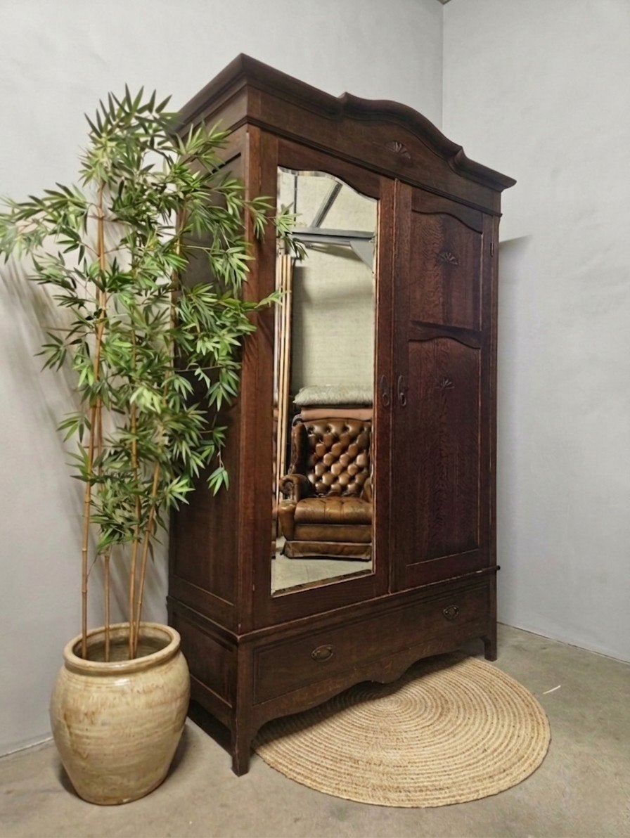 🌿Antieke XXL Art Deco meidenkast vintage kast demontabel, Ophalen of Verzenden