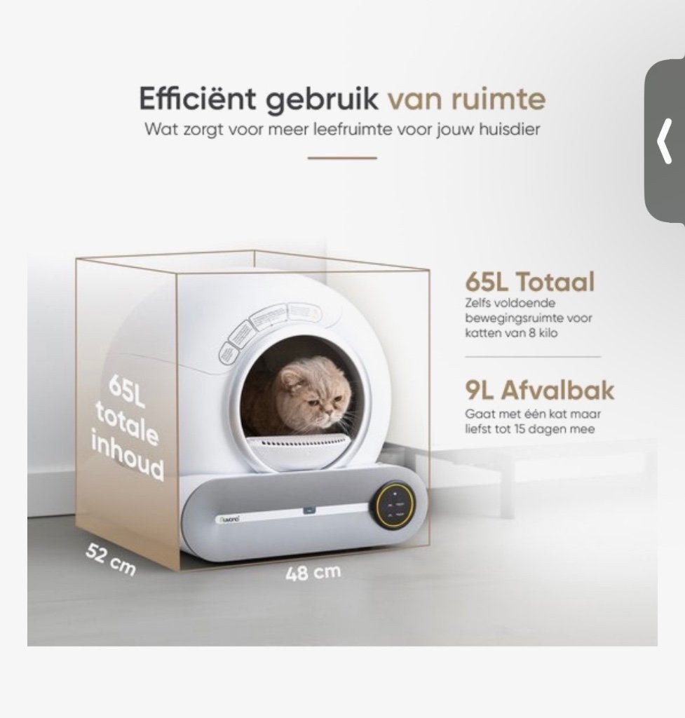 Nuvona kattenbak, Ophalen, Zelfreinigend, Nieuw, Open