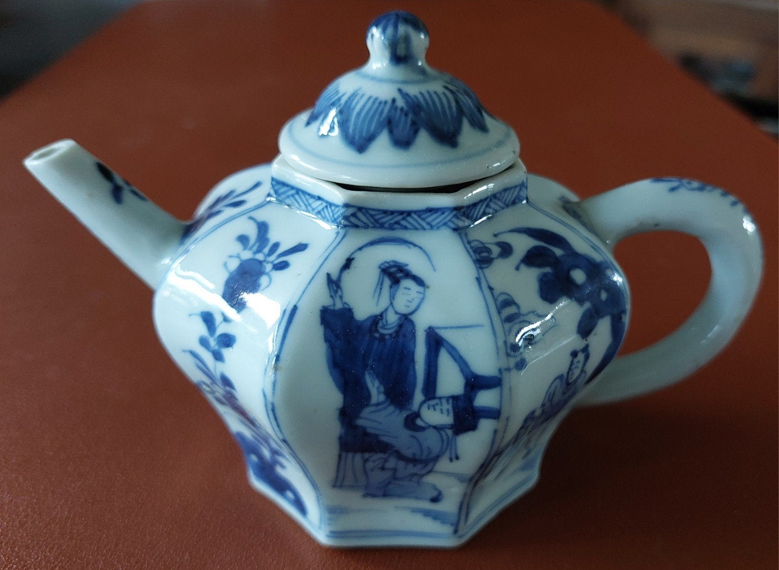 Antieke Chinese theepot, Lange Lijs porselein, 18e eeuw, Ophalen of Verzenden