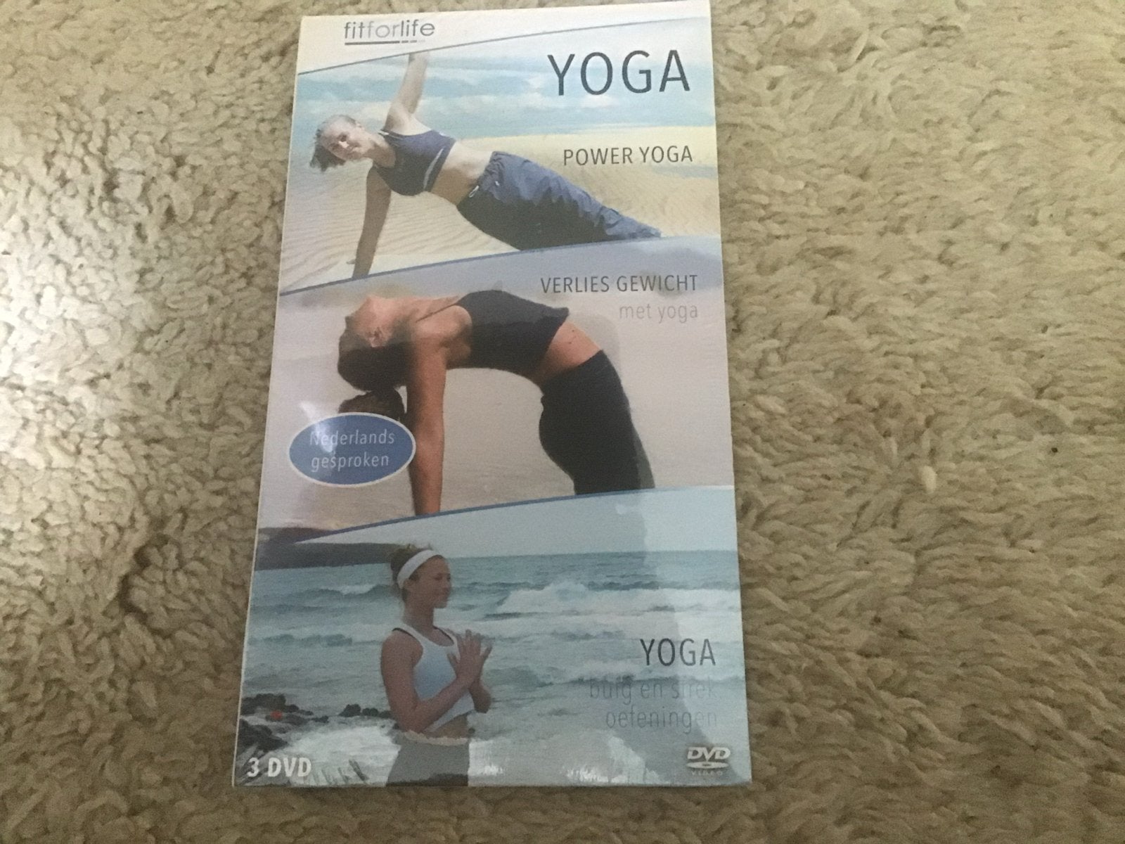Fit for Life Yoga DVD Boxset - Power, Afvallen & Rekken  nie, Cursus of Instructie, Alle leeftijden, Yoga, fitness of dans, Nieuw in verpakking
