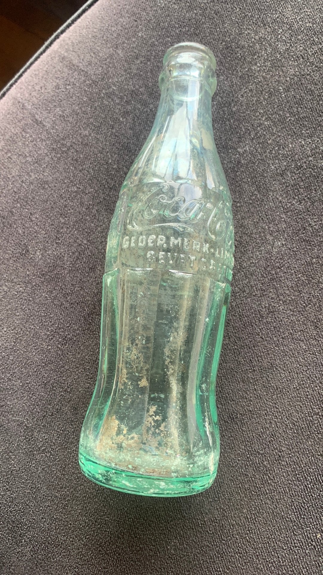 Coca cola fles 1958 gent concess belgie bodemvondst fles, Verzenden, Gebruikt