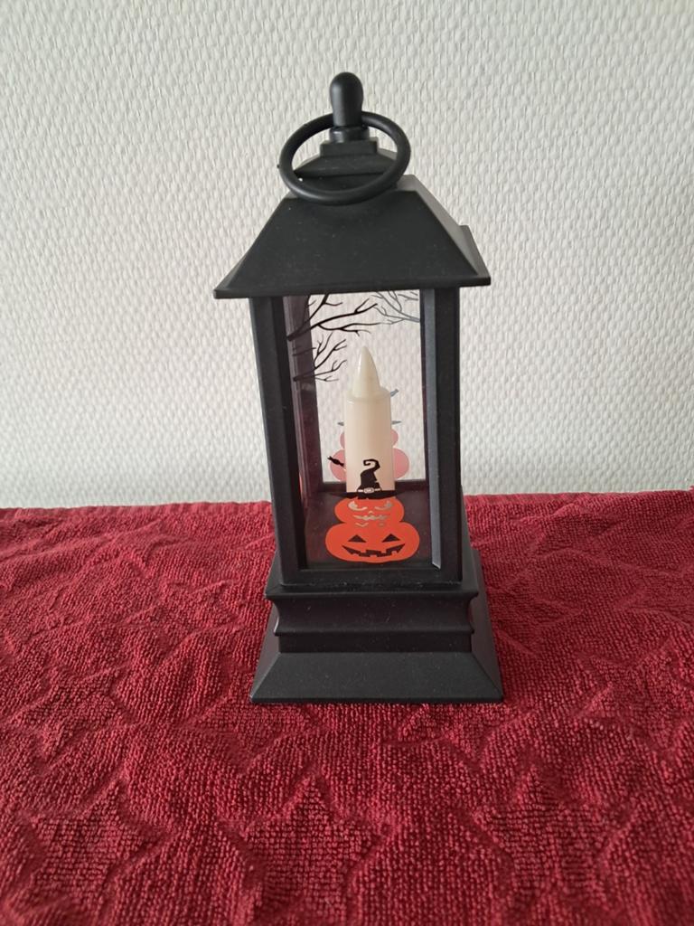 Halloween Lantaarn met LED Kaars - Pompoen Decoratie, Ophalen, Zo goed als nieuw, Halloween, Spookachtig, Decoratief