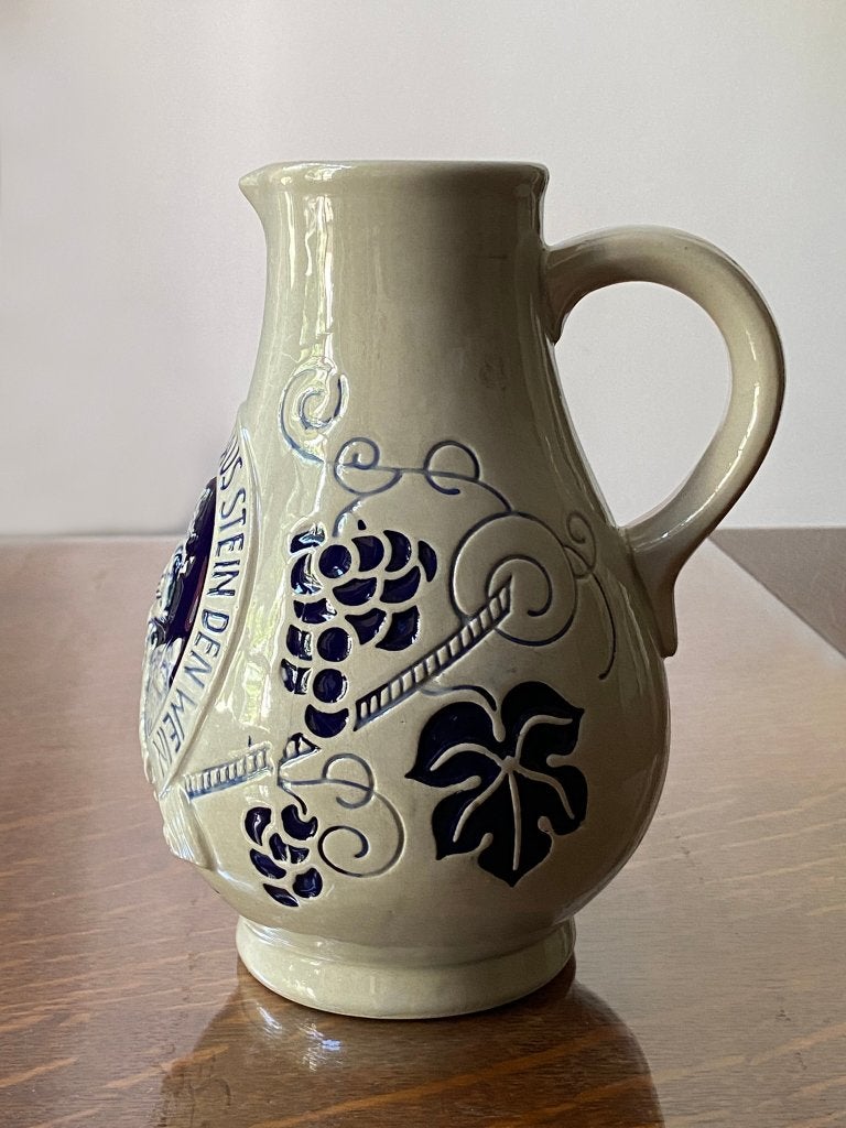 Vintage Duitse aardewerk karaf, 1 liter, 19x13x10 cm, Antiek en Kunst, Ophalen of Verzenden
