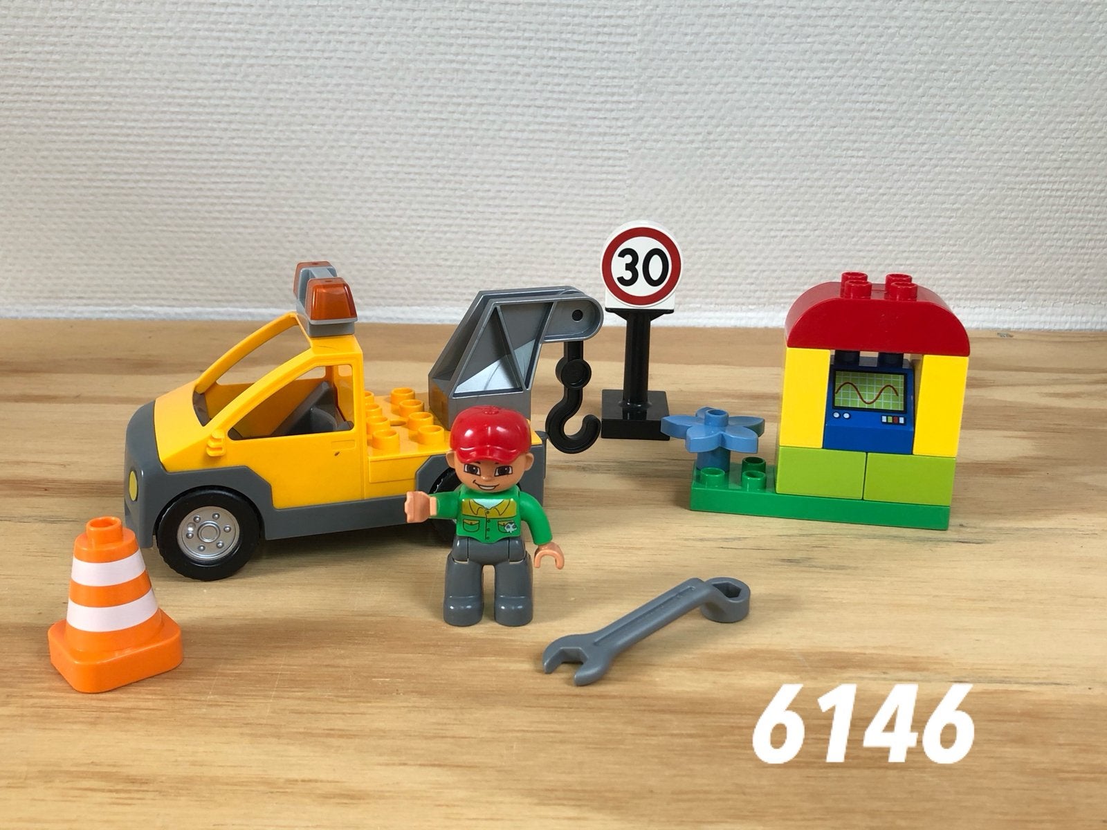 Duplo pechhulp sleepwagen 6146 (compleet) 4, Ophalen of Verzenden, Zo goed als nieuw, Complete set, Duplo