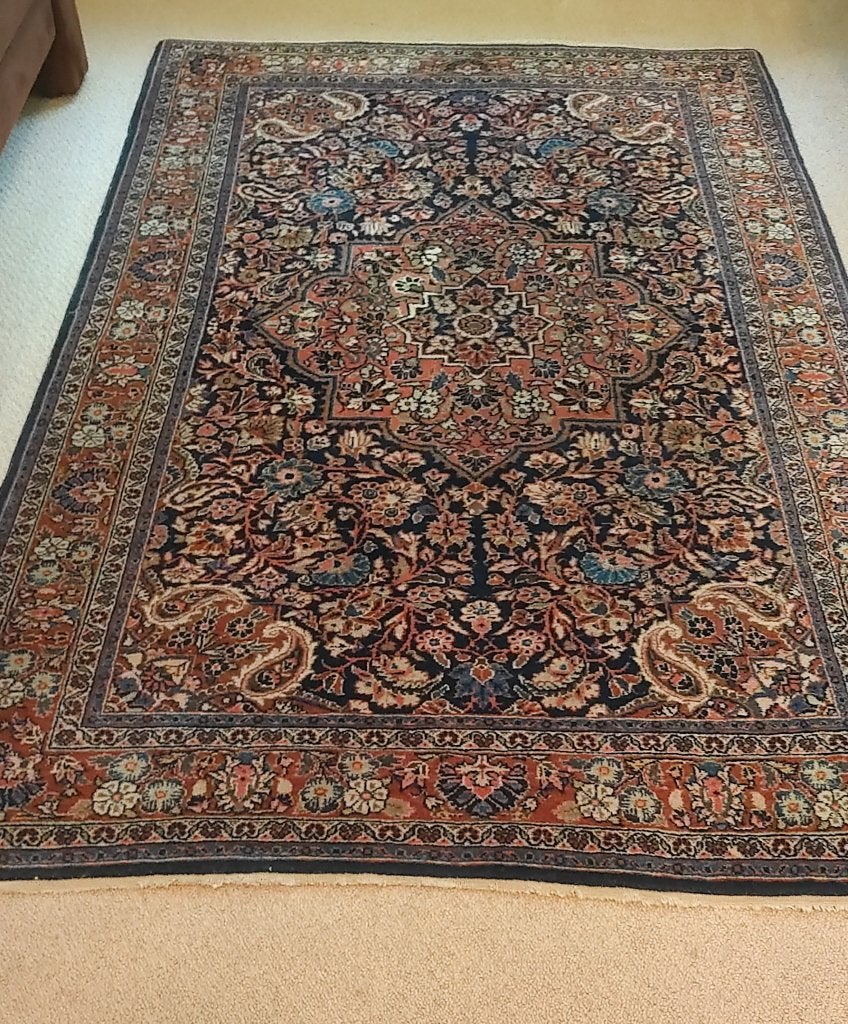 Perzisch tapijt, Ophalen, Gebruikt, 100 tot 150 cm, Blauw
