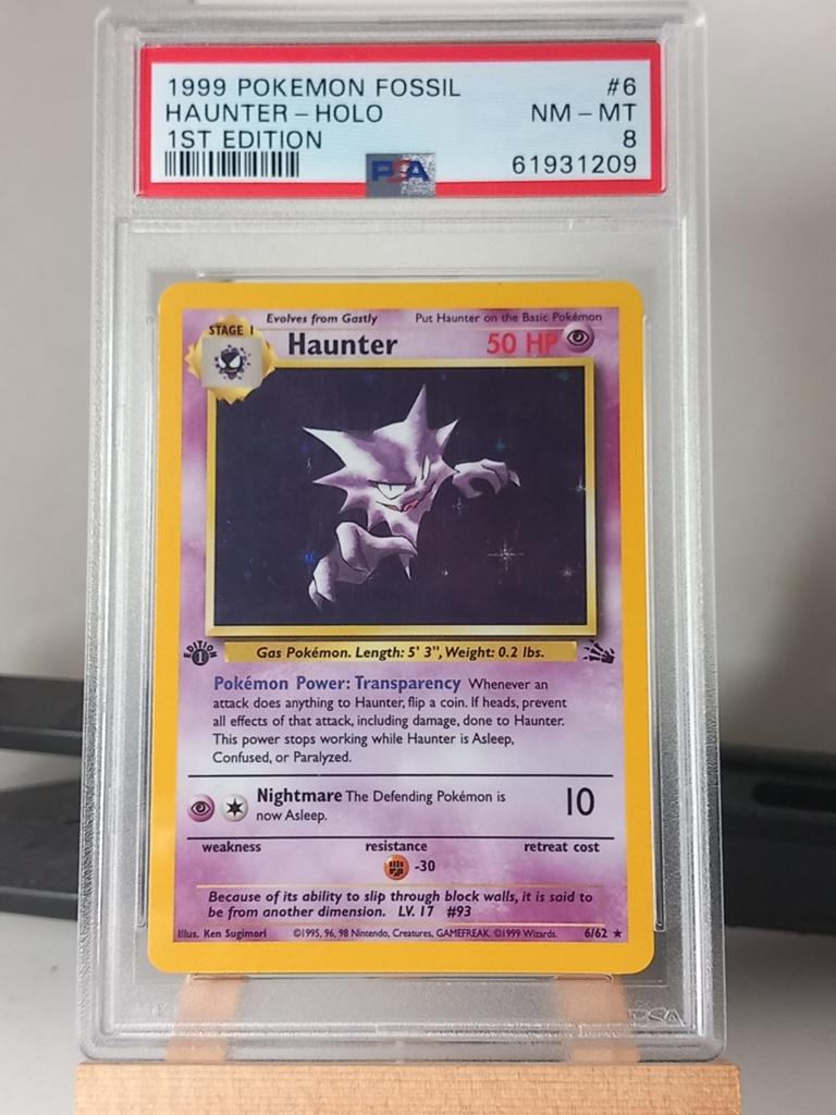 Pokemon Haunter 6/62 Fossil First Edition Holo Vintage PSA 8, Hobby en Vrije tijd, Verzamelkaartspellen | Pokémon, Verzenden, Zo goed als nieuw