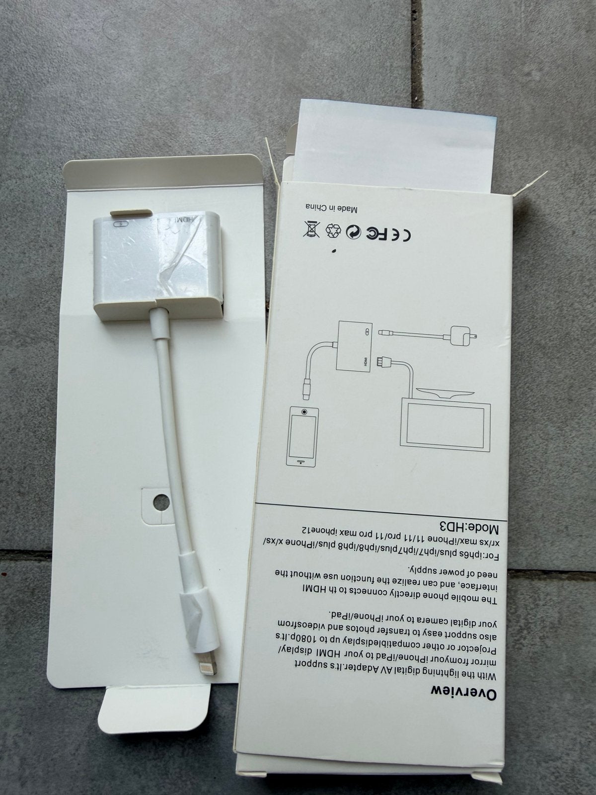 HDMI Adapter voor iPhone/iPad - Nieuw in doos, Computers en Software, Pc- en Netwerkkabels, Zo goed als nieuw, Ophalen of Verzenden