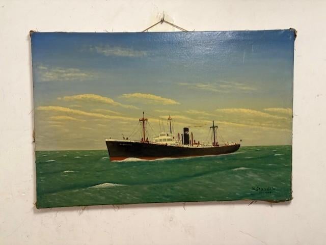 Schilderij van 'SS Amstelstad', Ophalen of Verzenden